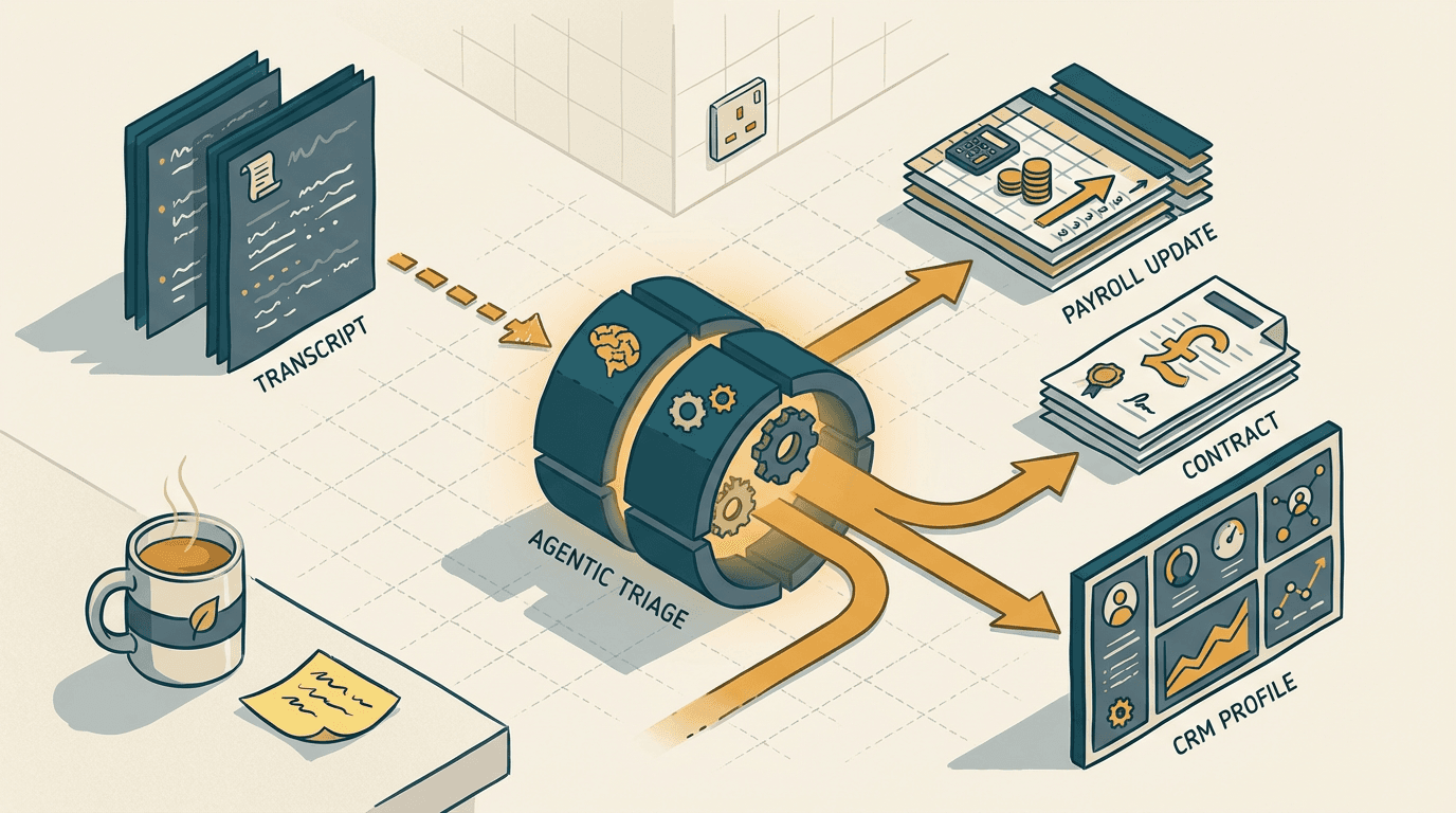 Cover illustration for Eliminate the HR Transcription Tax With Agentic AI Workflows