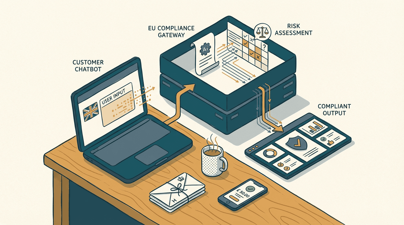 Cover illustration for Why the EU AI Act applies to UK businesses and how to comply