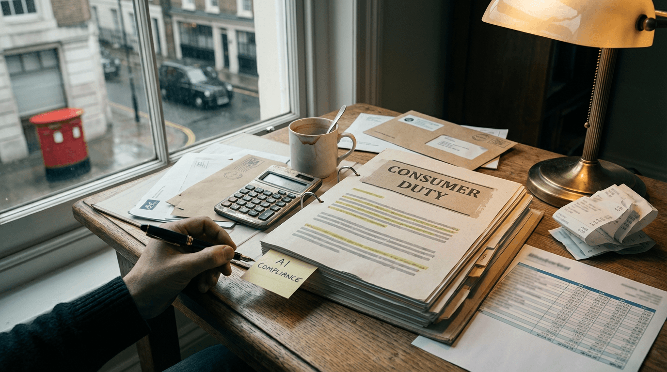 Cover illustration for FCA Rejects New AI Laws in Favor of Consumer Duty Testing