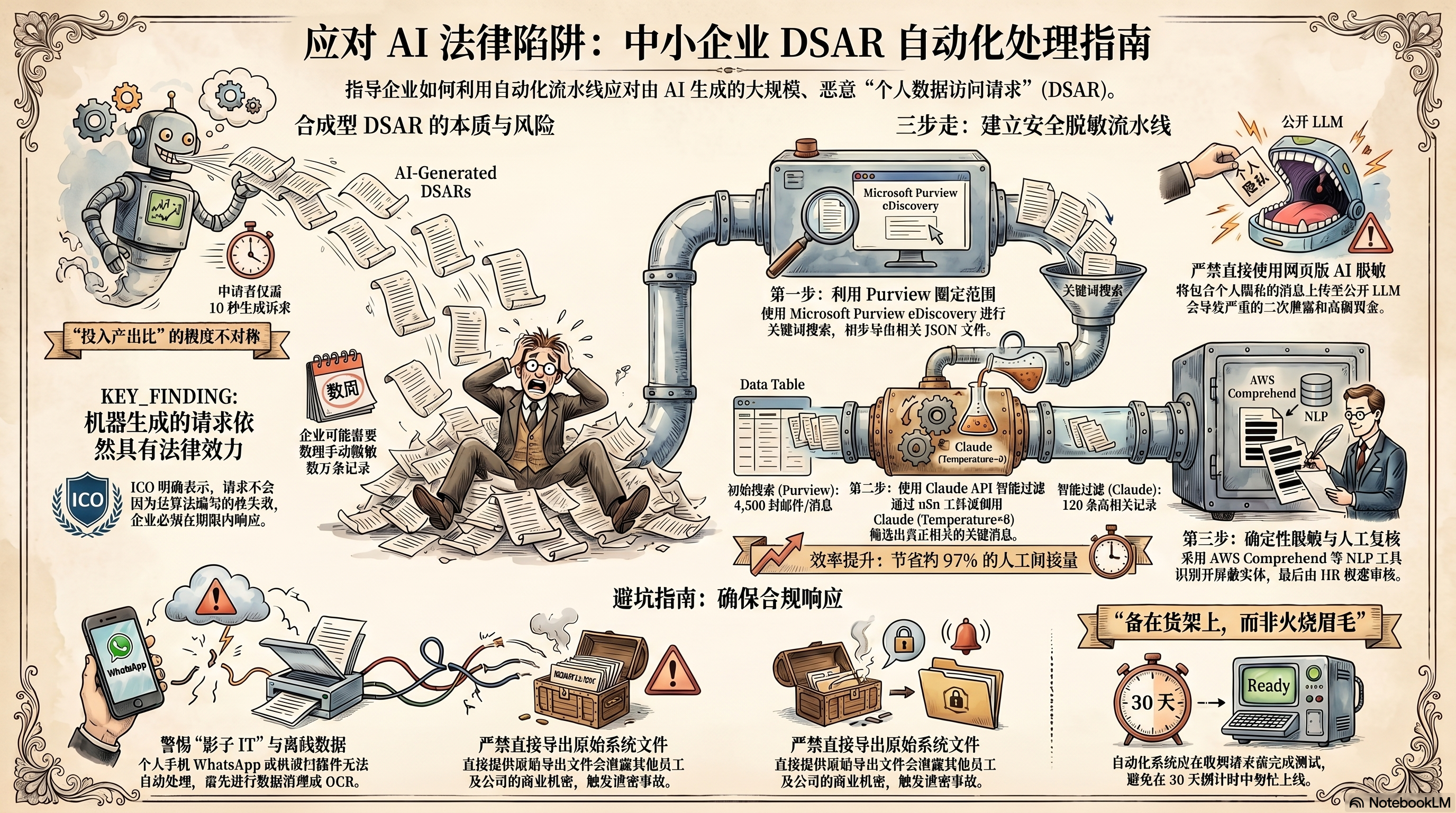 Infographic for 应对合成型 DSAR 载荷:如何处理 AI 自动生成的法律索赔请求