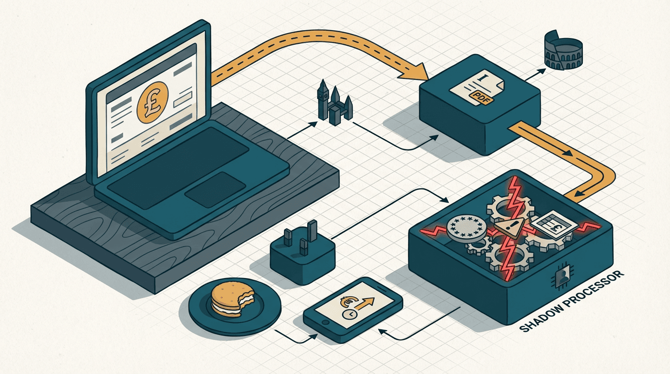 Cover illustration for Navigating the Shadow Processor Liability in UK-EU Cross-Border Trade