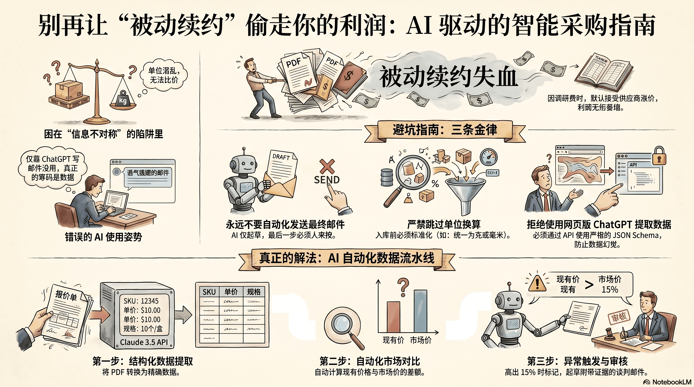 Infographic for 别再让自动续费偷走你的钱:用 AI 搞定采购管理,堵住资金漏洞
