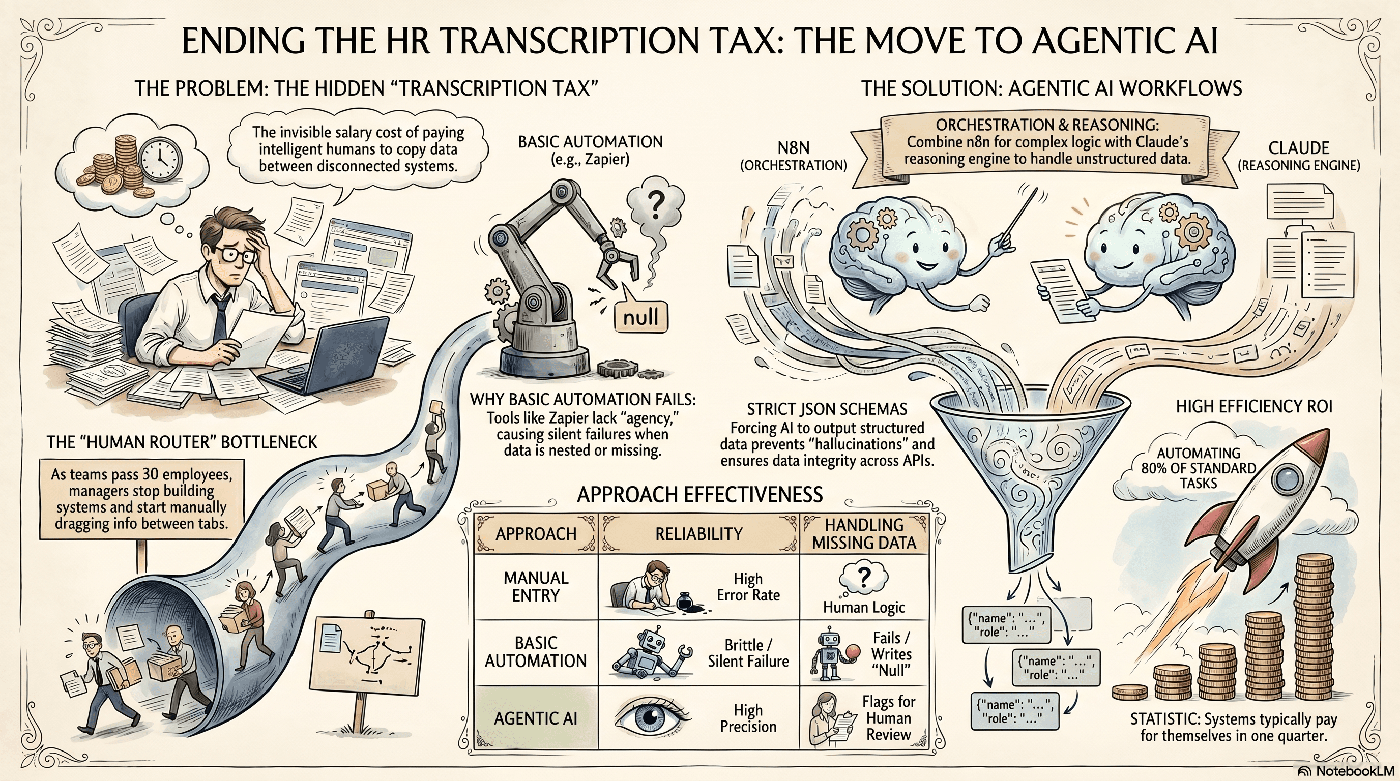Infographic for Eliminate the HR Transcription Tax With Agentic AI Workflows