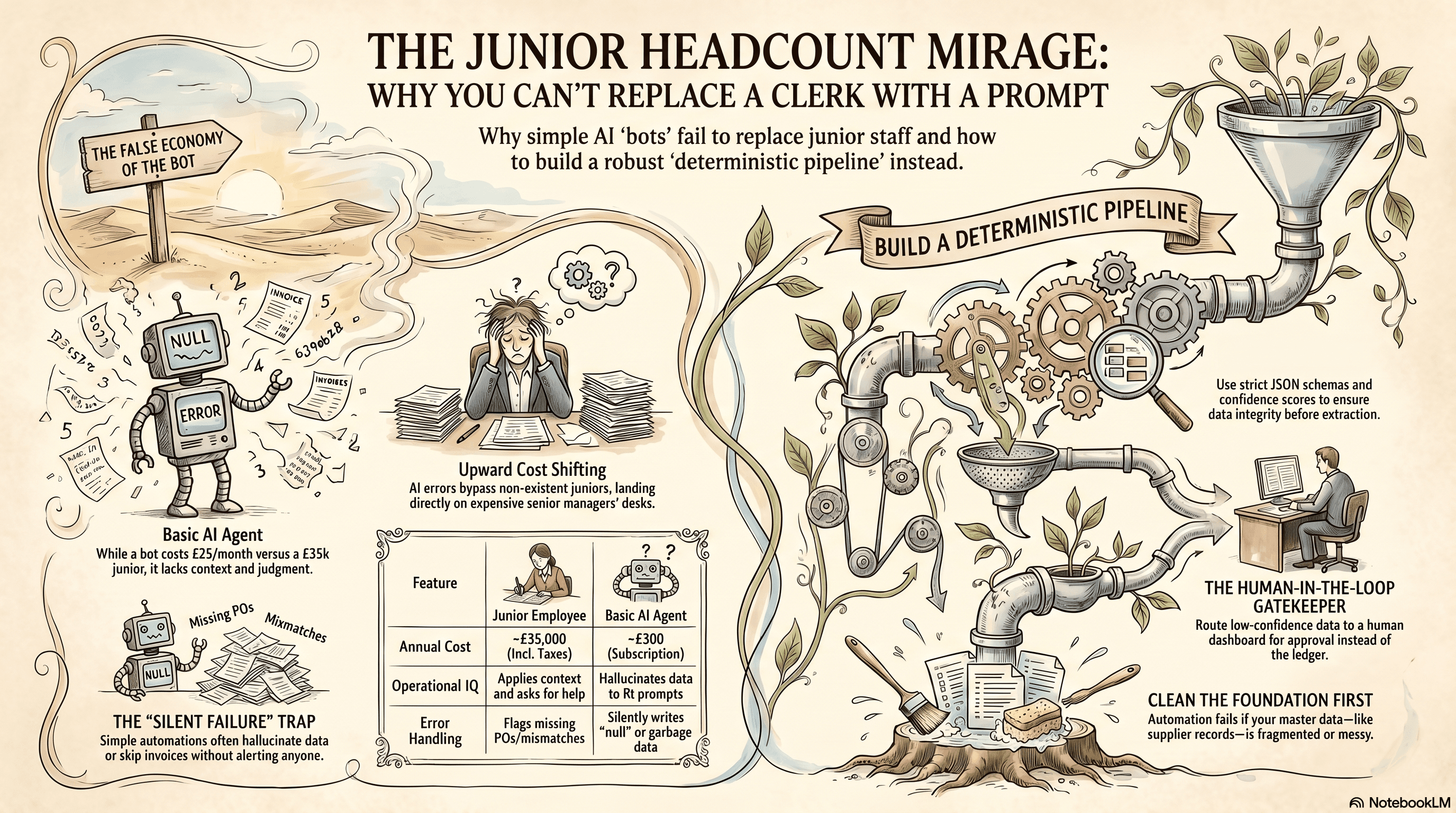 Infographic for The Junior Headcount Mirage: Why AI Bots Can't Fix Payroll Taxes