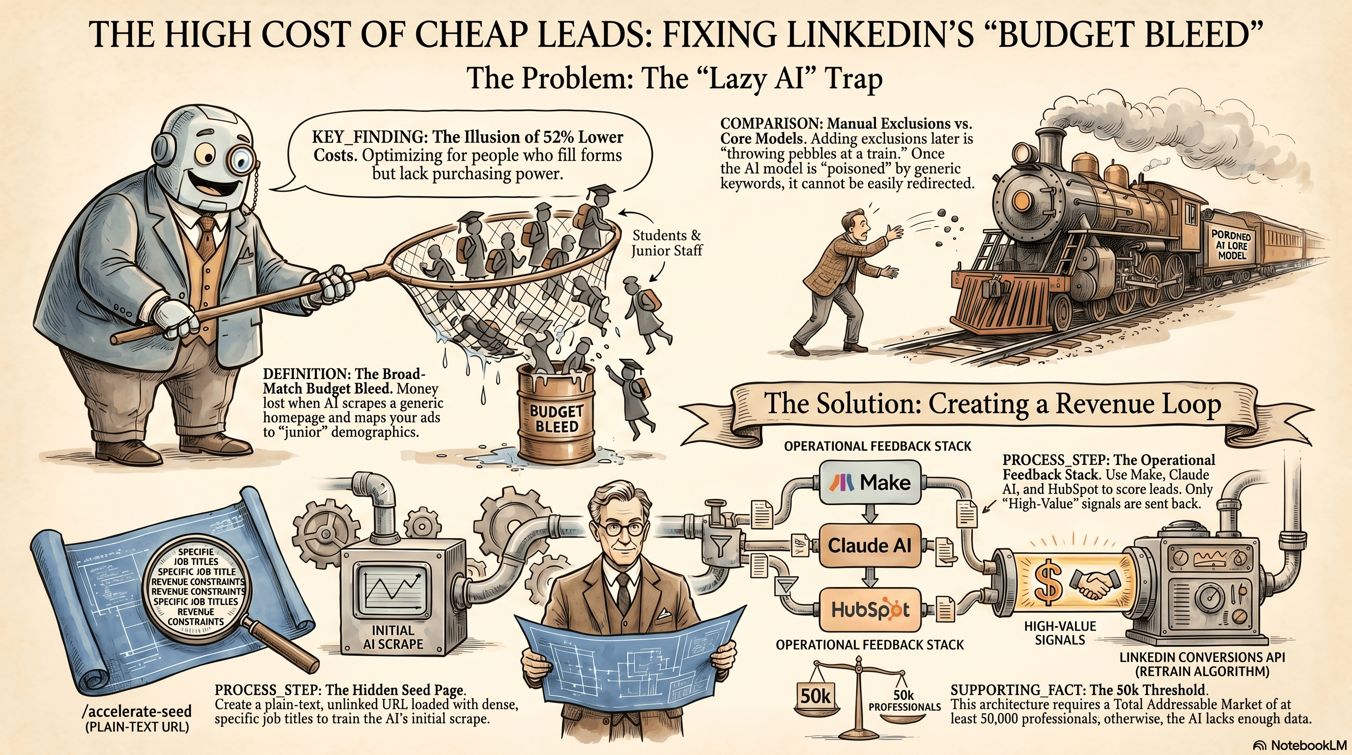 Infographic for Fixing the Broad-Match Budget Bleed in LinkedIn Accelerate Campaigns