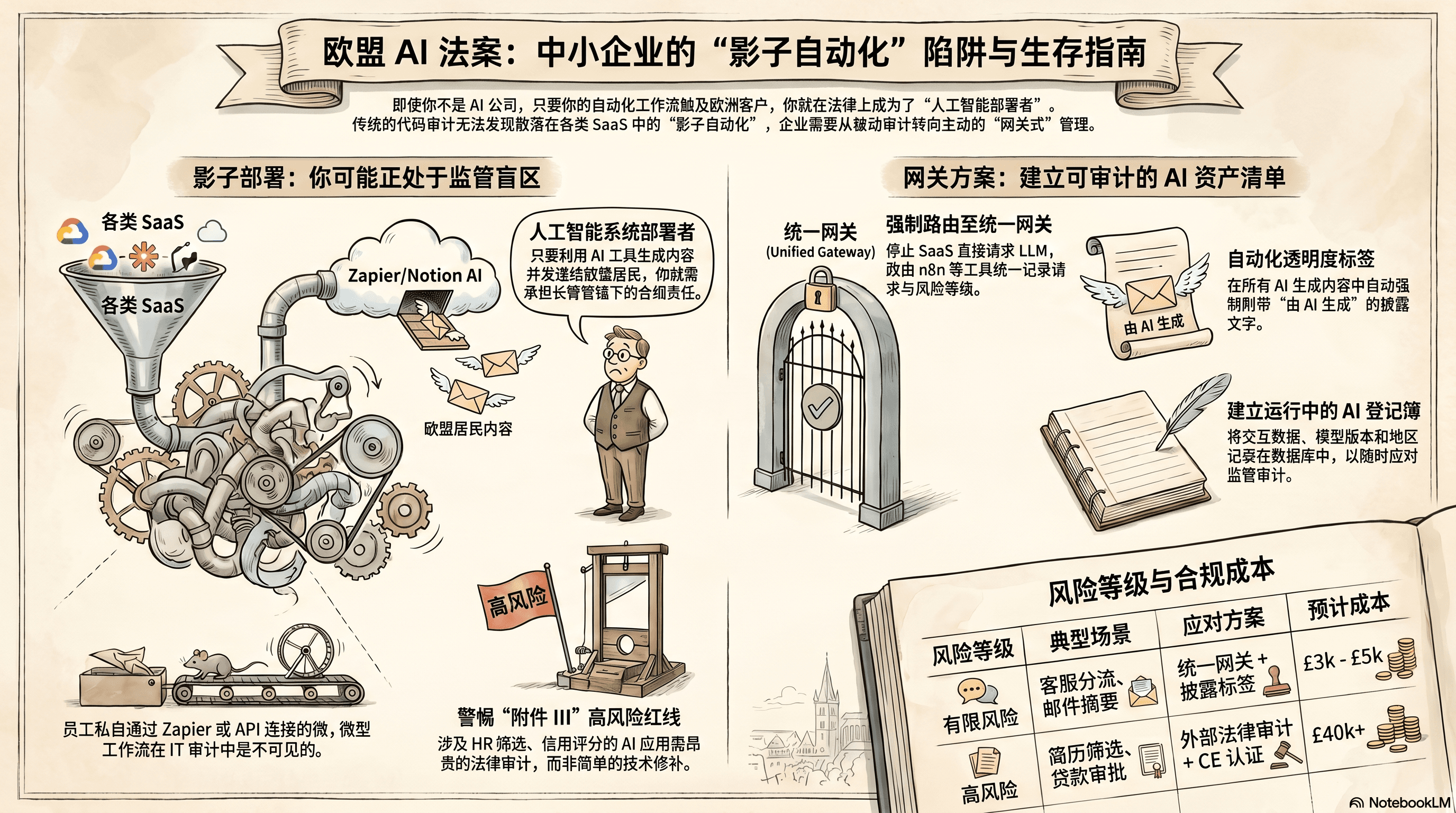 Infographic for 欧盟 AI 法案:为什么小企业正面临隐藏的合规风险