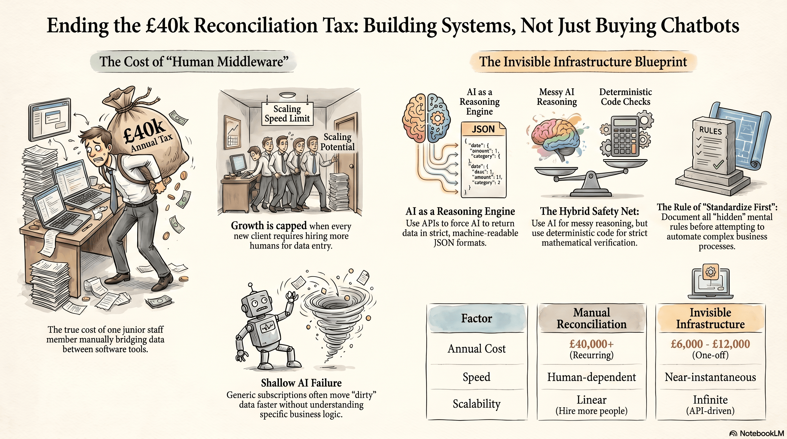 Infographic for Beyond the AI Bubble: Ending the £40k Reconciliation Tax