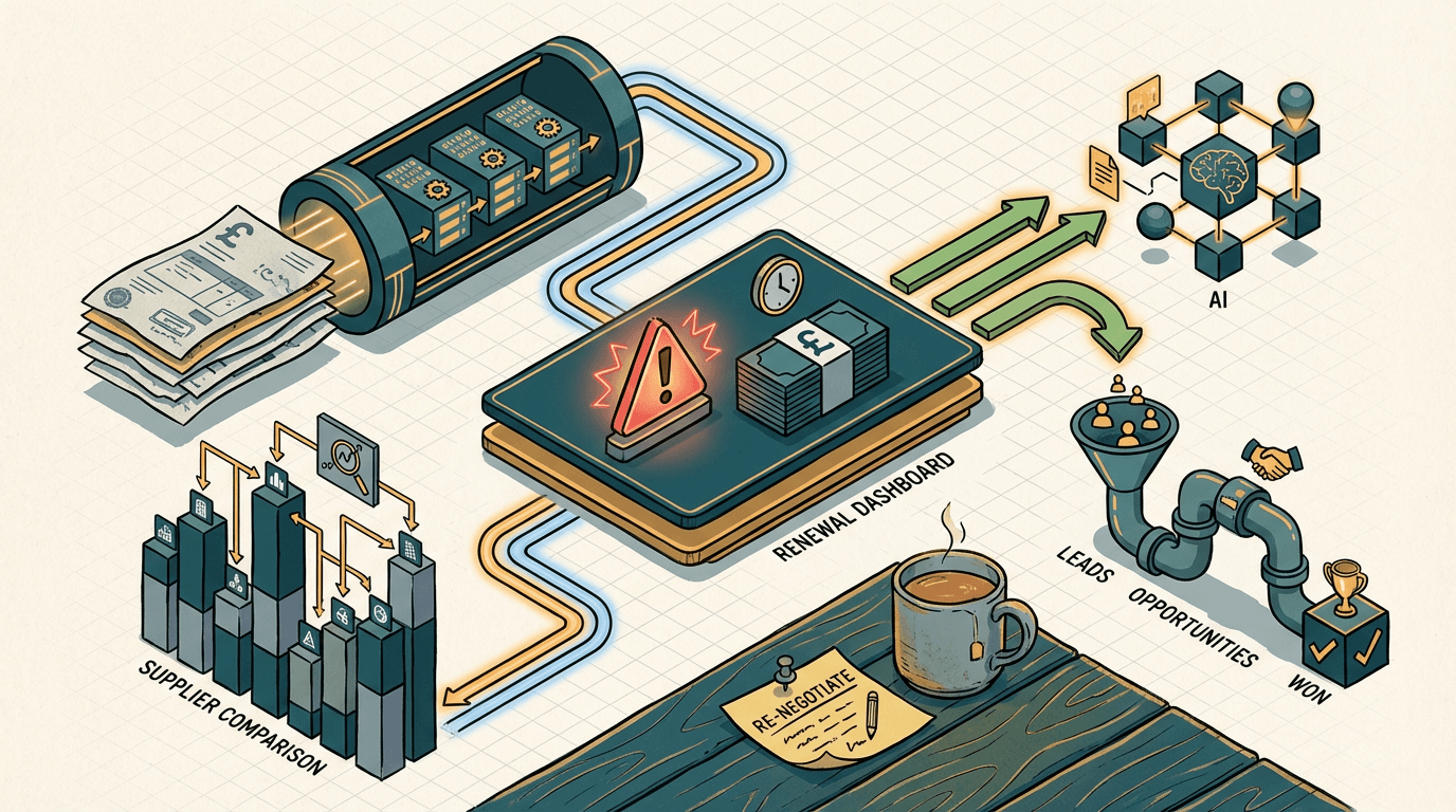 Cover illustration for Stop the Passive Renewal Bleed: Using AI to Automate Procurement